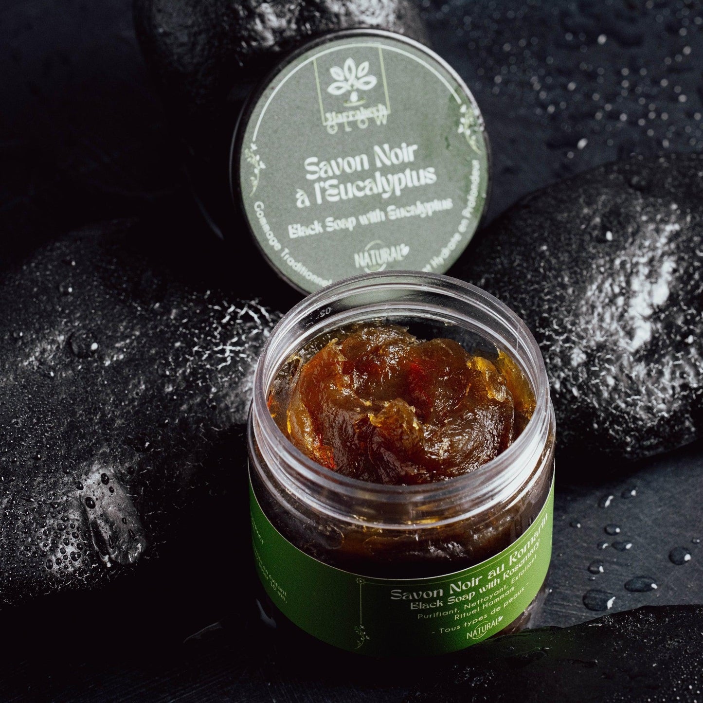 Moroccan Black Soap with Eucalyptus - Hammam Ritual- 200g