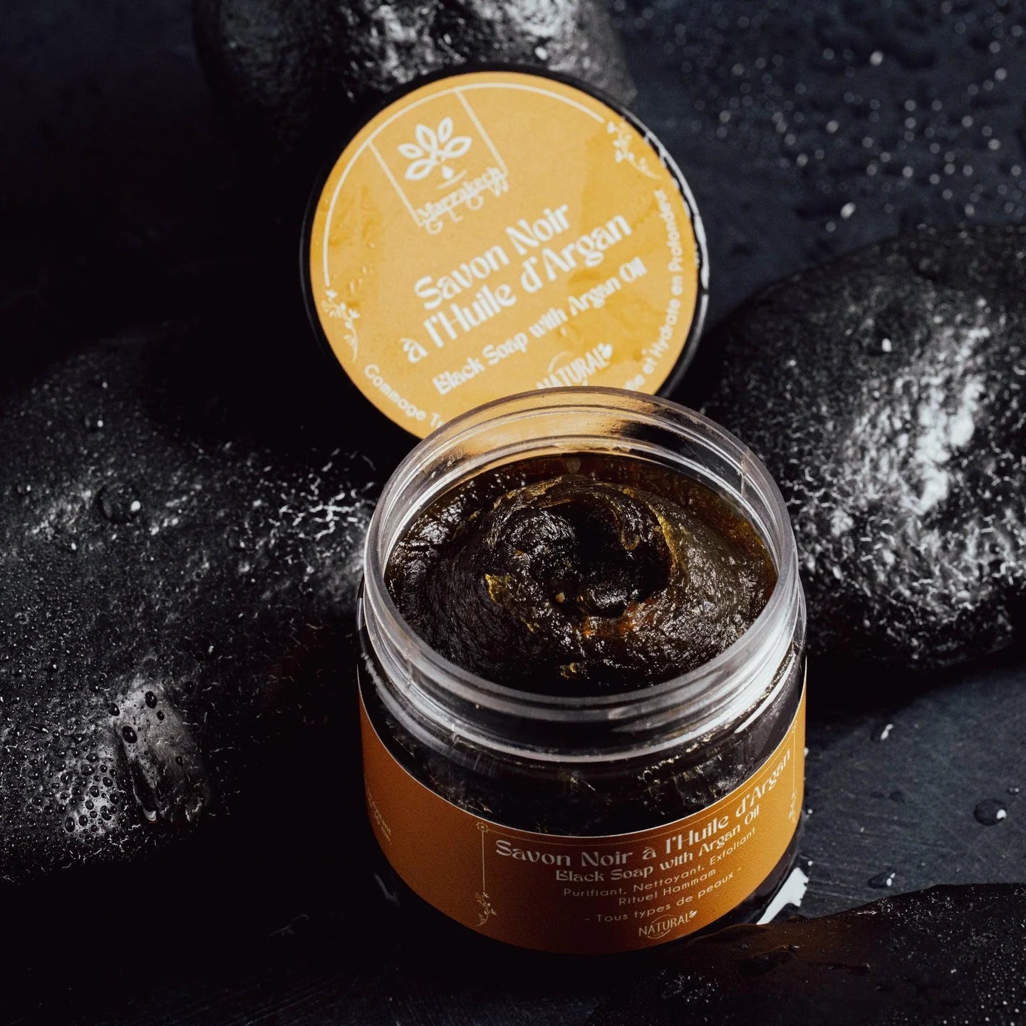 Moroccan Black Soap with Argan Oil - Hammam Ritual - 200g